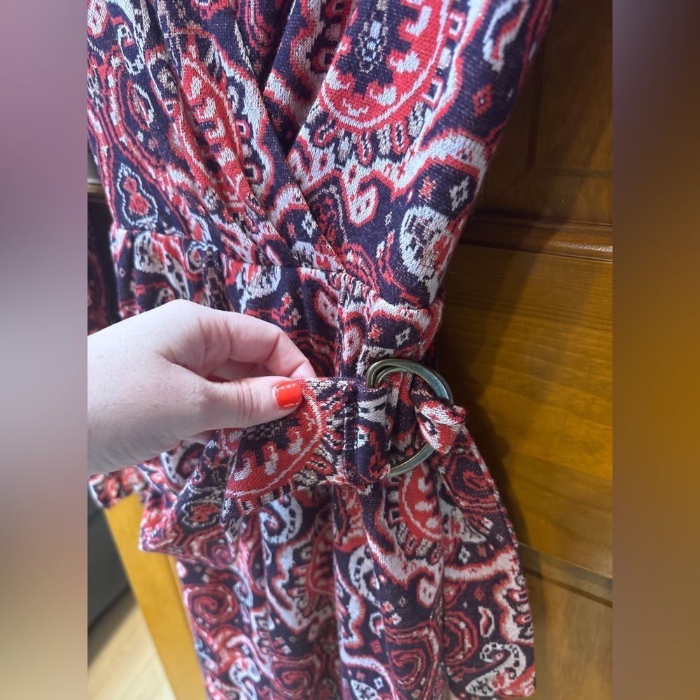Anthropologie Maeve Paisley Belted Dress Long Sleeve Size XS - Picture 9 of 14